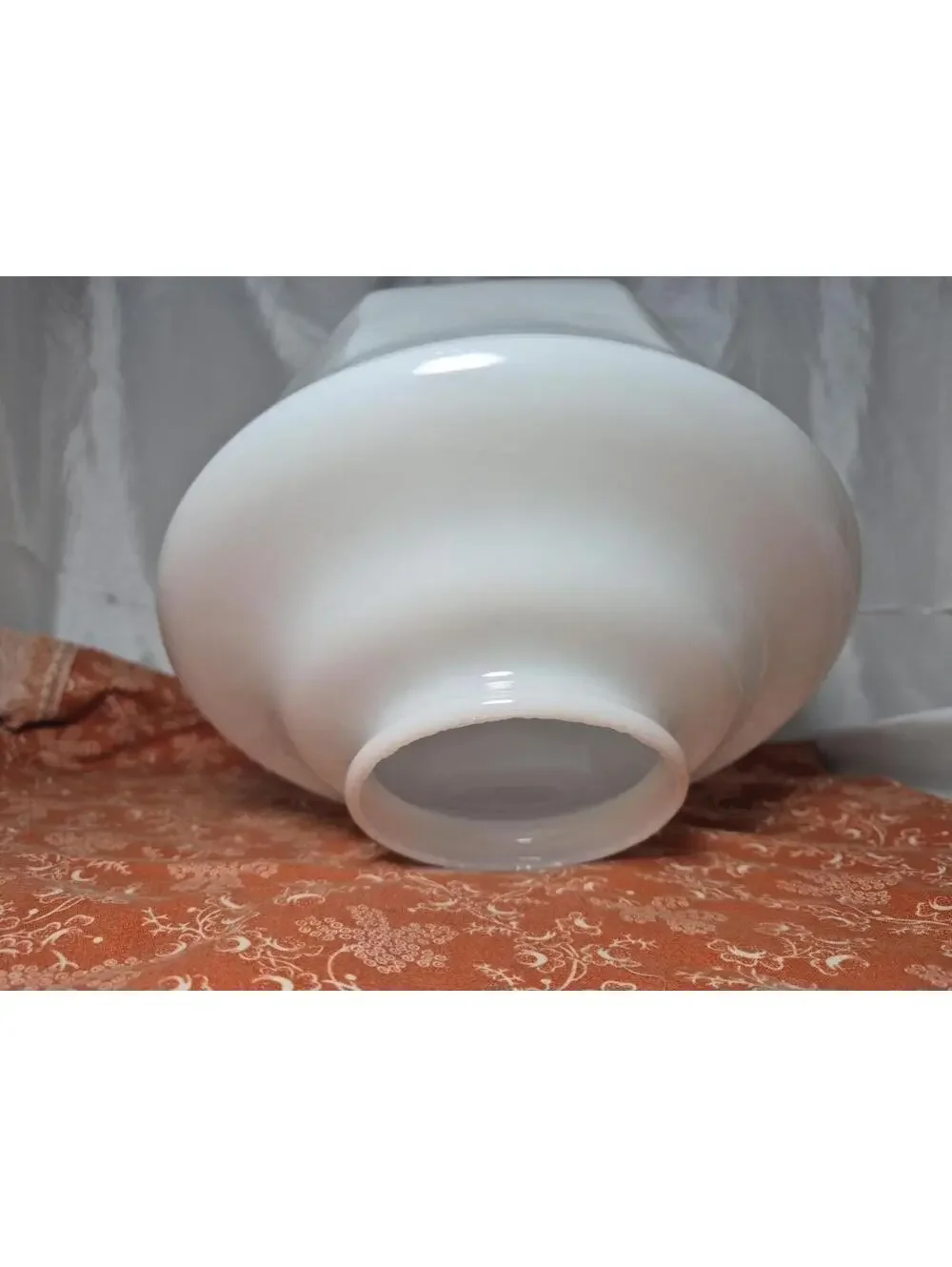Vintage 1930s ART DECO Milk Glass Octagonal Ceiling Light Shade Globe 3 7/8